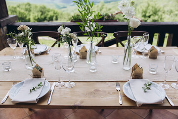 Boho wedding table for a newlywed banquet.