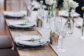 Boho wedding table for a newlywed banquet.