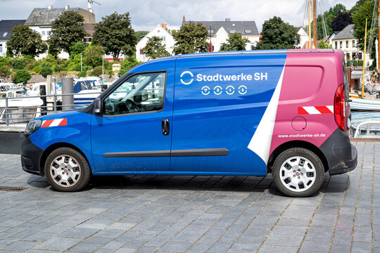 ECKERNF&Ouml;RDE, GERMANY - JUNE 24, 2021: Stadtwerke SH Fiat Doblo van
