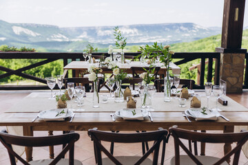 Boho wedding table for a newlywed banquet.