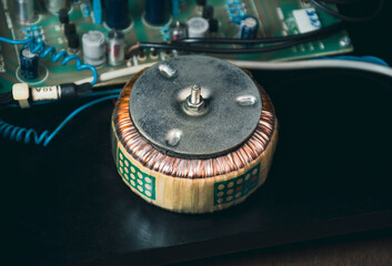 Toroidal transformer in electrical for step down AC voltage of electrical appliance
