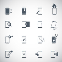 Smartphone repair icon set. Vector illustration	