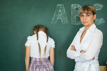 Teacher has punished the schoolgirl for the wrong example