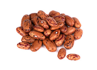 Large brown beans on a white background
