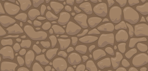 Abstract vector stone wall. Seamless cartoon pattern