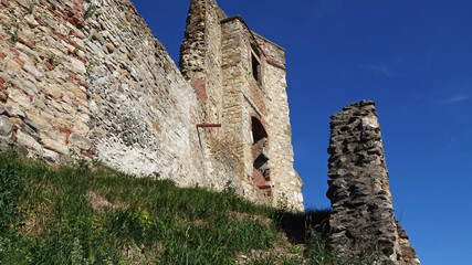 Walls of boskovice castle in the czech republic