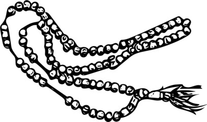 Vector illustration of a muslim rosary count with beads for prayer