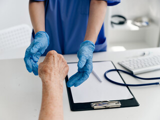 doctor and patient sign important document immunity injection health covid passport