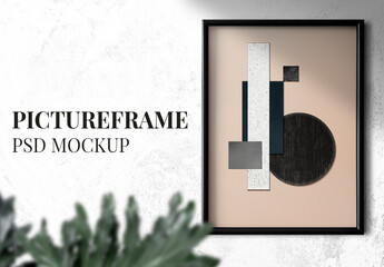 Frame Mockup Hanging on a Wall Illustration