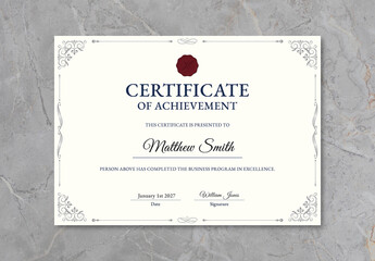 Classy Ornamental Certificate Layout
