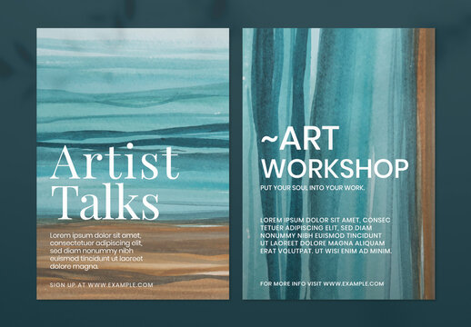 Artist Talks Watercolor Poster Layout