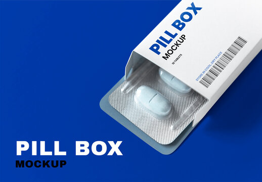Pill Box Mockup Medicine Package