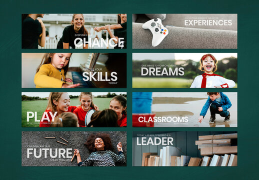 Education Banner Layouts for Social Media