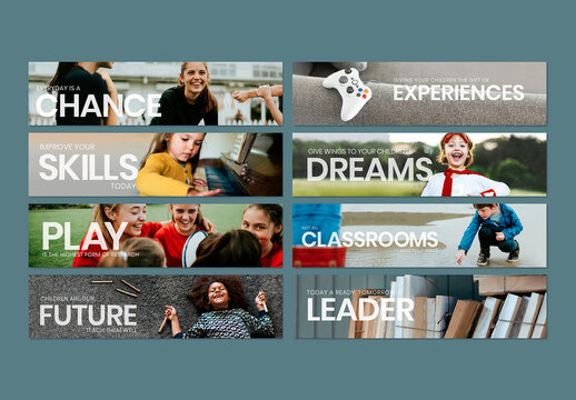 Education Banner Layout with Motivational Text