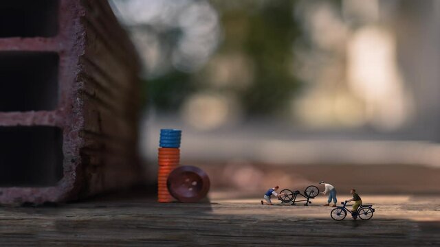 miniature 2d bicycle animation 