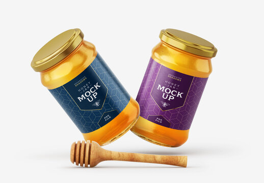 Honey Jar Mockup for Product Packaging and Brand Identity