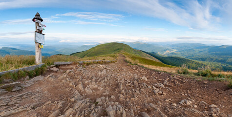 Sunset seen from the summit of Połonina Caryńska, Bieszczady, Bieszczady National Park © LukaszB