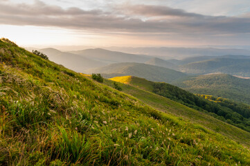 View of the Bieszczadzkie peak from Połonina Caryńska, Bieszczadzki National Park, Wetlina