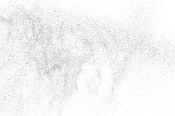 Distressed black texture. Dark grainy texture on white background. Dust overlay textured. Grain noise particles. Rusted white effect. Grunge design elements. Vector illustration, EPS 10.