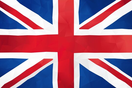 Triangle Abstract Low Poly Blue Red White Flag of United Kingdom Britain