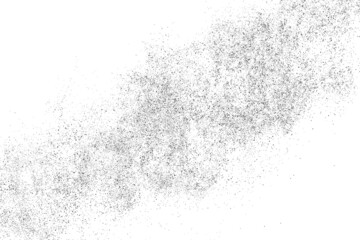 Distressed black texture. Dark grainy texture on white background. Dust overlay textured. Grain noise particles. Rusted white effect. Grunge design elements. Vector illustration, EPS 10.