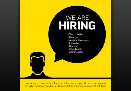 We Are Hiring Minimalistic Yellow Flyer Layout