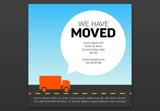 We Have Moved Minimalistic Flyer Layout