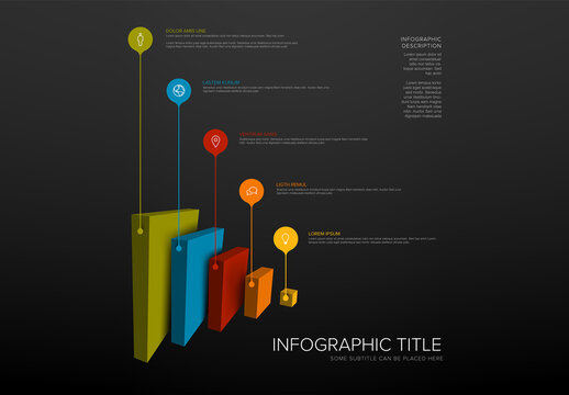 Vertical Layers Blocks Dark Infographic Layout