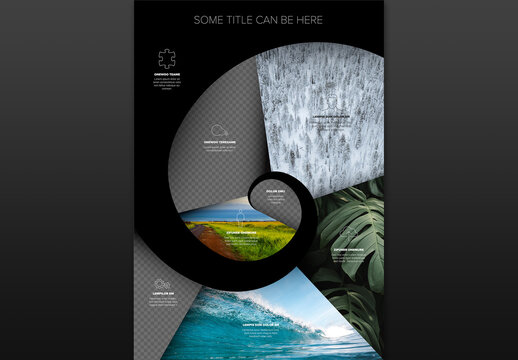 Simple Dark Minimalistic Photo Infographic Spiral Layout