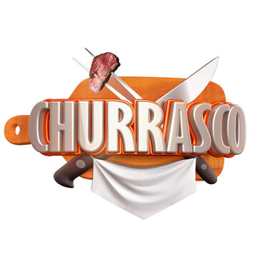 CHURRASCO, SELO 3D PARA CHURRASCARIA, VENDA VAREJO COMERCIO