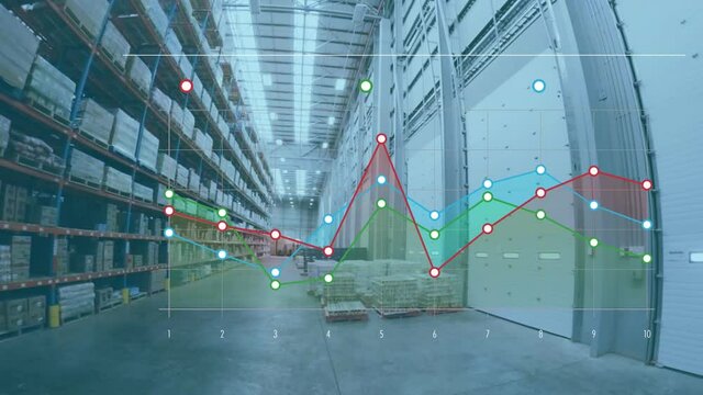 Animation of diagram over empty warehouse