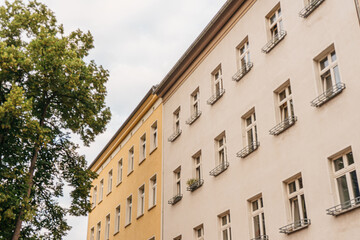 building at east berlin on cloudy day