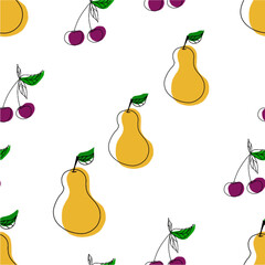 seamless pattern with fruits
