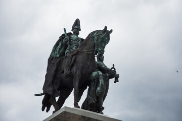 Fototapeta na wymiar Kaiser Wilhelm I on Deutsches Ecke statue in Koblenz ,2015,Germany