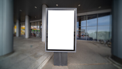 Blank mock up vertical billboard street poster