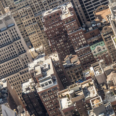 Fototapeta na wymiar New York City, Midtown Manhattan building rooftops. USA.