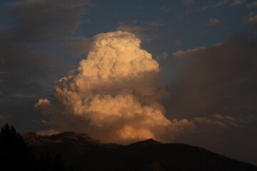 Tamarack Fire Cloud Blow-Up Over the Eastern Sierras from the Lake Tahoe Basin in California