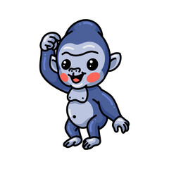 Cute baby gorilla cartoon standing