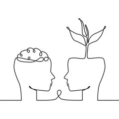 Growth mindset continuous line design vector. Illustration for good presentation