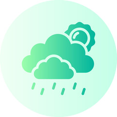 rain flat gradient icon