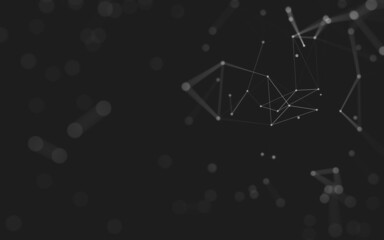Abstract background. Molecules technology with polygonal shapes, connecting dots and lines. Connection structure. Big data visualization.