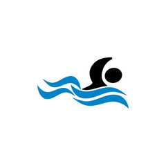 Swimming icon design illustration