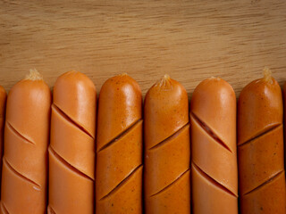 sausage closeup image for food or health concept