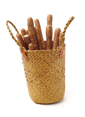 Chinese yam on white background 
