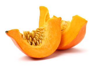 Orange pumpkin on white background 