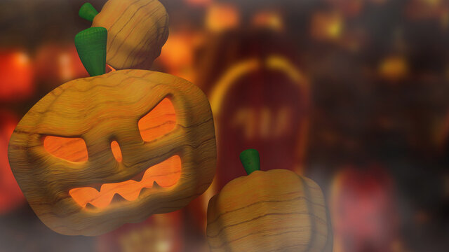 The pumpkin jack for halloween holiday concept 3d rendering.