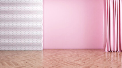 Empty room with Wall Background. 3D illustration, 3D rendering	