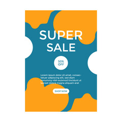 ILLUSTRATION ABSTRACT SALE POSTER TEMPLATES DESIGN. BACKGROUND SUPER SALE VECTOR  