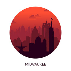 Obraz premium Milwaukee, USA famous city scape view background.