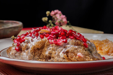 rich and traditional chiles en nogada typical of Mexico